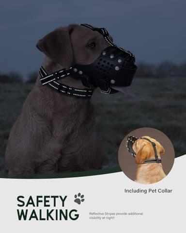 Dog Muzzle, Leather Basket Soft Muzzles Medium Large Breeds, Pitbull Dog Muzzle Amstaff Staffordshire Terrier, German Shepherd Dalmatian Doberman Adjustable (L) - Image 6