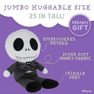 KIDS PREFERRED Disney Baby Tim Burton The Nightmare Before Christmas Jack Skellington Stuffed Animal, Jumbo Minky Fabric Halloween Plushies Kids Toys - Image 3