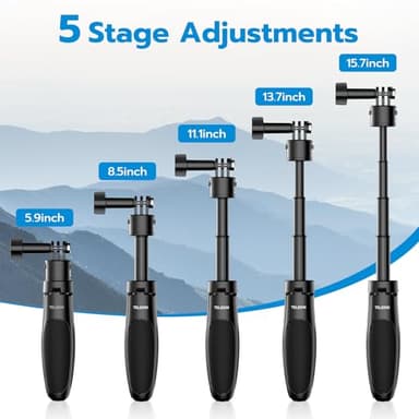 TELESIN 40cm/15.75'' Selfie Stick Tripod, Extendable Quick Release Portable Vlog Selfie Stick Handle Grip Monopod for GoPro 13 12 11 10 Max/Insta360 X5/AKASO/DJI Osmo Nano/Action 5 pro Accessories - Image 2