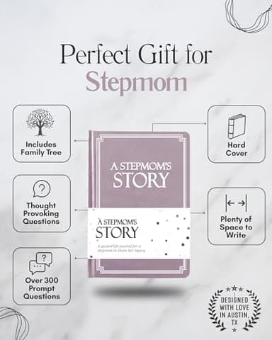 Stepmom's Life Story Journal (Hardcover): A Meaningful Keepsake for Stepmom to Share Her Journey & Memories, Book Includes 250+ Prompt Questions, Sentimental Gift for Mother's Day, Birthday, Christmas - Image 4