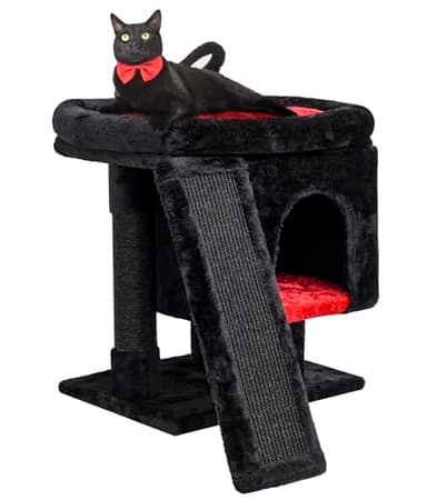 SYANDLVY Gothic Cat Tree with Coffin Bed for Indoor Cats, Cat Tower with Scratching Post, Modern Activity House for Large Cats, Condo with Board, Kittens Cave - Image 1