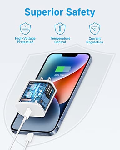 i Phone Charger 10Ft Fast Charging, MFi-Certified, 20W PD Block with 10Ft Cable, Type C Travel Plug & Cord for i Phone 14/13/12/11, i Pad & More [2 Pack] - Image 6