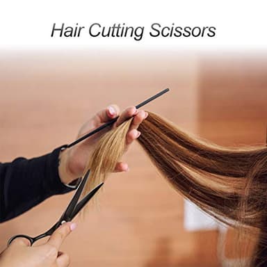 CIICII Hair Cutting Scissors Shears Kit, Professional Hairdressing Scissors Set (Hair Beard Trimming Shaping Grooming Thinning Shears) for Men Women Hairdresser Home Salon Barber Haircut Kit (Black) - Image 4