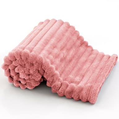 BEDELITE Baby Blankets for Boys Girls 30"x 40" - 3D Ribbed Jacquard Cute Fuzzy Fleece Blanket, Warm and Breathable Soft Cozy Infant Toddler Blanket for Newborn All Seasons Suitable, Pink - Image 8