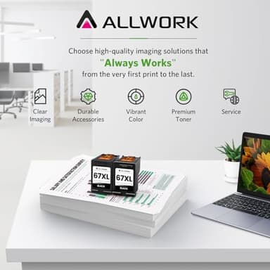 67XL Ink Cartridge Replacement for HP 67 XL Black Remanufactured for HP Ink 67 67XL for DeskJet 2755e 2700 2752 2855e 2800 2742e 4155e 4255e 4100 Envy 6055 6055e 6455e Printer (2-Pack) - Image 6