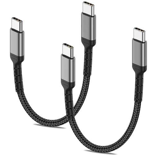 6 Inch USB C Charger Cord, 2 Pack Short USB C to C Cable Braided Fast Charging USBC Cable Compatible with iPhone 15 Samsung Galaxy S23 Ultra Google Pixel - Image 1