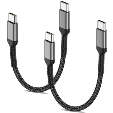 6 Inch USB C Charger Cord, 2 Pack Short USB C to C Cable Braided Fast Charging USBC Cable Compatible with iPhone 15 Samsung Galaxy S23 Ultra Google Pixel - Image 1