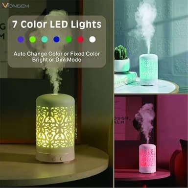 Essential Oil Diffusers Aromatherapy White Humidifier Desk 100ml Diffuser Small Ultrasonic Machine Waterless Auto-Off - Image 3