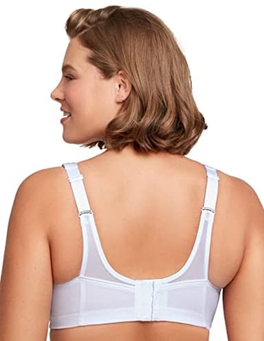 Glamorise Full Figure Plus Size MagicLift Seamless Sports Bra Wirefree #1006 White - Image 3