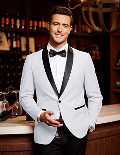 COOFANDY Men's Tuxedo Jacket Wedding Blazer One Button Dress Suit for Dinner Prom Party - Image 3