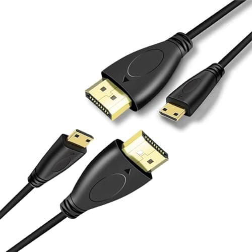 CAMKOO Mini HDMI to HDMI Adapter Cable, 10.2Gbps High-Speed, 4K@30Hz, 1080p, Ethernet Ready, 3.3Ft, Black,2-Pack - Image 1