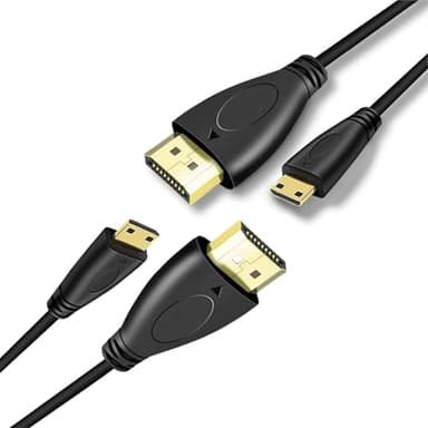 CAMKOO Mini HDMI to HDMI Adapter Cable, 10.2Gbps High-Speed, 4K@30Hz, 1080p, Ethernet Ready, 3.3Ft, Black,2-Pack - Image 1
