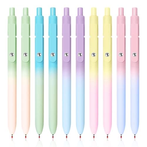 YOXMJDB Gel Pens, 10 Pcs Medium Point Smooth Writing Pens Cute Pens for Women, High-End Series 0.7mm Black Ink Pens for Journaling Note Taking, School Office Supplies (10 Pcs Gradient) - Image 1