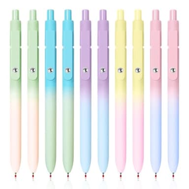 YOXMJDB Gel Pens, 10 Pcs Medium Point Smooth Writing Pens Cute Pens for Women, High-End Series 0.7mm Black Ink Pens for Journaling Note Taking, School Office Supplies (10 Pcs Gradient) - Image 1