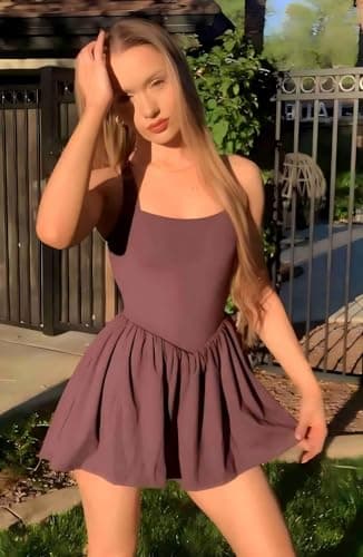 windysun Womens Tennis Dress Built in Shorts & Bra Adjustable Straps Exercise Workout Dress with Pockets Golf Athletic Dresses WS5001 Black S - Image 4