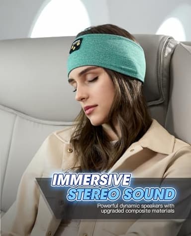 Perytong Sleep Headphones, Bluetooth Sports Headband Headphones with Ultra-Thin HD Stereo Speakers Perfect for Sleeping,Workout,Jogging,Yoga,Insomnia, Air Travel, Meditation - Image 4