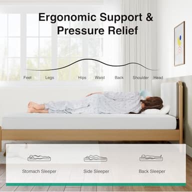 Novilla 6 Inch Queen Size Mattress, Queen Memory Foam Mattress with Cooling Foam & Breathable Comfort Layer, Removable Cover, Pressure Relief Mattresses in a Box for Cool Touch & Support - Image 3