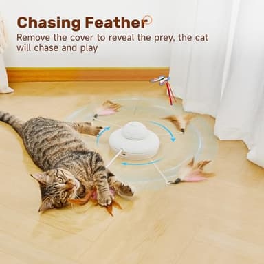 Potaroma Cat Toys Chargeable, 3in1 Hide and Seek for Kittens, Interactive Automatic Play, Fluttering Butterfly, Moving Wand Feather, Indoor Kitty Exercise 22.8 Inch Cover for All Breeds - Image 5