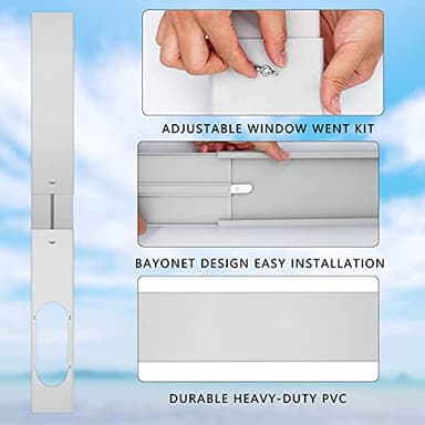 LEZIFU Portable Air Conditioner Kit with Hose, Adjustable Window Seal with 5.9 Inch Diameter 59" Length Hose for Vertical/Horizontal Window - Image 5