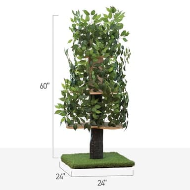 On2 Pets Cat Tree with Leaves Made in USA, Cat House & Cat Activity Tree, Multi-Level Cat Condo for Indoor Cats - Image 8