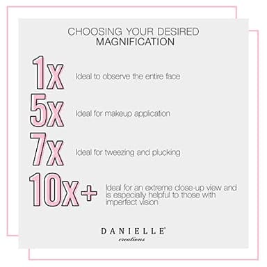 Danielle Creations 8-Inch Double-Sided Wall Mounted Adjustable Height Makeup Mirror, 10x Magnification - Image 5