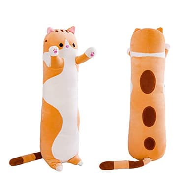 shangman Lovely Plush Cat Doll Cute Cartoon Soft Stuffed Kitten Long Throw Sleeping Pillow Toy Gift for Kids Girlfriend Multiple Size (Brown,50cm/19.6in) - Image 1