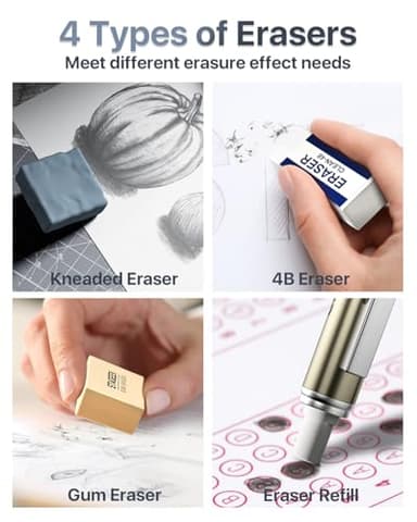 STAGEEK 34PCS Art Mechanical Pencil Set, Drafting Pencil 0.5, 0.7, 0.9MM & 3PCS 2.0MM Mechanical Drawing Pencils with 384PCS Leads (6B 4B 2B HB 2H 4H Color) for Artist Sketching Drawing - Image 6