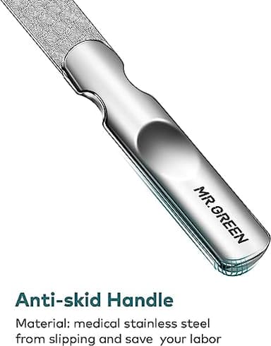 Stainless Steel Nail File with Anti-Slip Handle and Leather Case, Double Sided and Files Nails Easily for Men and Woman - Image 4