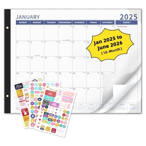 Ospelelf Desk Calendar 2025-2026 Large 22'' x 17'' Calendar 2025 Monthly Desktop Calendar, 18 Month Calendar, Use Jan 2025 - June 2026 - Image 1
