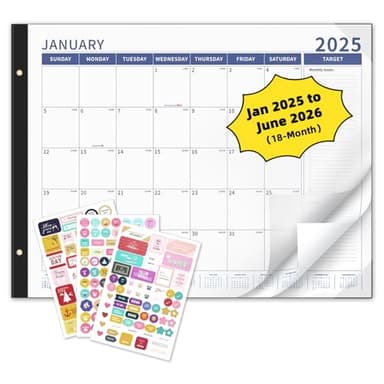 Ospelelf Desk Calendar 2025-2026 Large 22'' x 17'' Calendar 2025 Monthly Desktop Calendar, 18 Month Calendar, Use Jan 2025 - June 2026 - Image 1