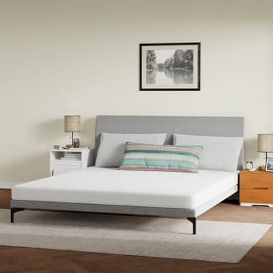FDW | 5 Inch California King Mattress | Medium Firm | Gel Memory Foam Mattress | White | Bed in a Box, CertiPUR-US Certified | Pressure Relief, Cooling Ventilated Foam | Washable Removable Cover - Image 1