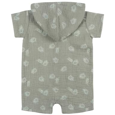 Gerber Baby Boys Hooded Cotton Romper, Palms, 3-6 Months - Image 2