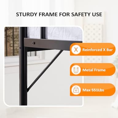 VINGLI Loft Bed Full Size with Flat Rungs for Adults, Kids and Young Teens, No Box Spring Required,Heavy Duty Metal Slat Support - Image 7