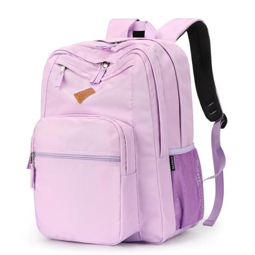 ZORFIN 26L Backpack for School, College, and Travel: Water Resistant Bookbag with 8 Compartments - Light Purple - Image 1