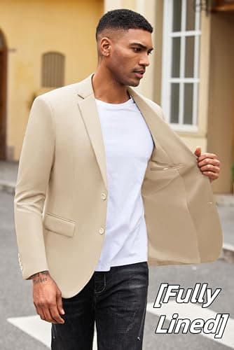 COOFANDY Mens Blazer Jacket Slim Fit Casual Suit Jacket 2 Button Lightweight Summer Sport Jacket - Image 3