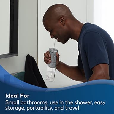 Waterpik Cordless Slide Professional Water Flosser, Portable Collapsible for Travel and Storage, with Travel Bag and 4 Tips, ADA Accepted, Rechargeable and Waterproof, Modern Gray WF-17CD017-1 - Image 2