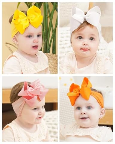 doboi 20pcs Baby Girls Bows Headbands Nylon Hairbands Ribbon Bow Elastic Hair Accessories for Newborns Infants Toddlers and Kids - Image 8