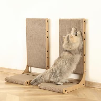 Zakkart 2-Pack Cat Scratching Board, 25.6'' Tall Cardboard L Shape Vertical Cat Scratchers for Indoor Cats, Cat Scratching Post for Wall and Couch, Large - Image 7