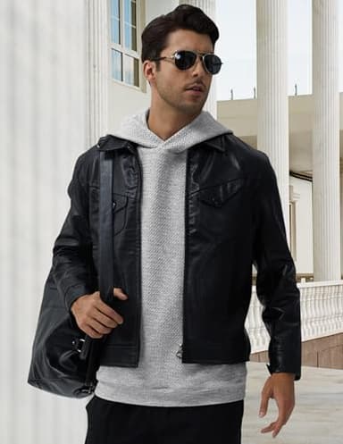3rd hill Mens Textured Hooded Sweatshirt Long Sleeve Knit Pullover Hoodie Soft Classic Solid Jumper Sweater With Pockets Grey - Image 4