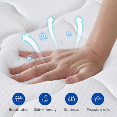 Ruoysun King Size Mattress, 14 Inch Firm Hybrid King Bed Mattress in a Box, with Gel Memory Foam and Individual Pocket Springs, Motion Isolation, Relieve Back Pain & Pressure Relief - Image 3