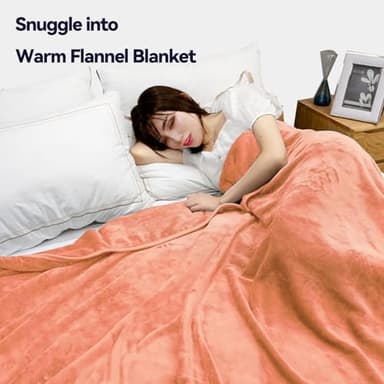 Fleece Blanket Lightweight Throw Blankets for Sofa,Couch,Bed,Super Soft Cozy Microfiber Blanket(Orange，5060) - Image 4