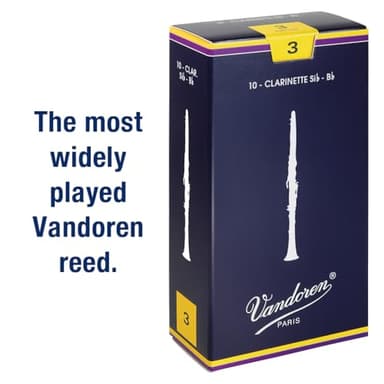 Vandoren CR103 Bb Clarinet Traditional Reeds Strength 3; Box of 10 - Image 2