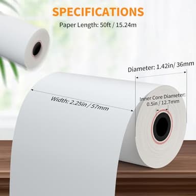 PAPRMA 2 1/4'' x 50' Receipt Paper Rolls POS Thermal Paper Cash Register Paper Rolls for Credit Card Machine(200 Rolls) - Image 2
