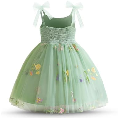 Nileafes Toddler Baby Girl Party Dress Floral Tutu Princess Elasticity Cake Smash Photo Shoot Dresses Size 3Y (2-3 Years, 120-Green) - Image 2