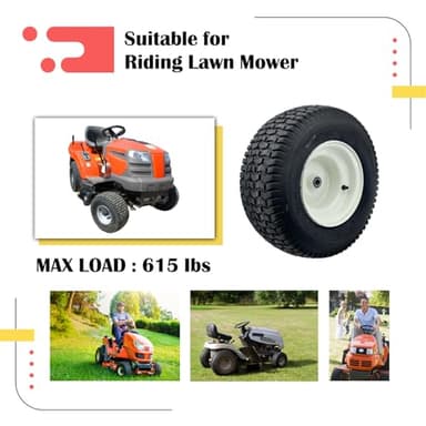 2-Pack 16 x 6.5-8 Riding Lawn Mower Tire and wheel with 3/4" or 5/8'' Bushing, 16Inch Tire Assembly for Lawn Mower, Garden Tractor.3" -6''Offset Hub. (16 x 6.50-8 Tubeless,3" Offset Hub) - Image 6