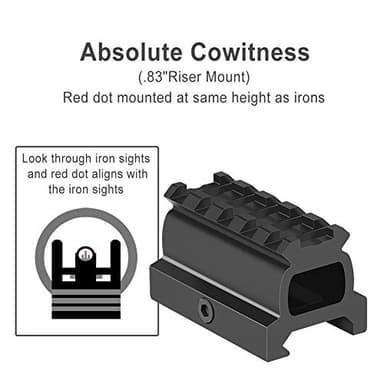 Feyachi RDS-23 2MOA Red Dot Sight Compact Red Dot Scope with 0.83” Riser Mount Absolute Co-Witness with Iron Sight - Image 3