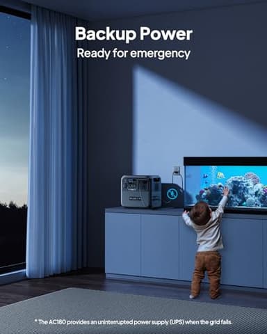 BLUETTI Portable Power Station AC180, 1152Wh LiFePO4 Battery Backup w/ 2 1800W (2700W peak) AC Outlets, 0-80% in 45Min, Solar Generator for Camping, Off-grid, Power Outage - Image 6