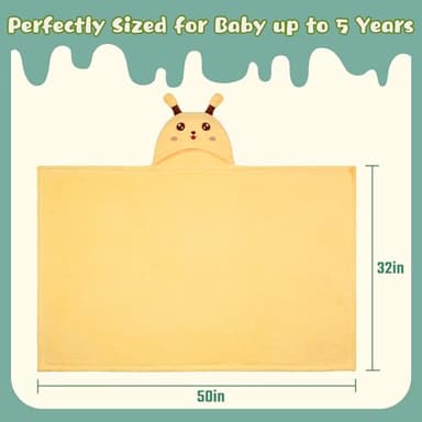 Toddler Bath Towel Hooded Kids Towel Bath Baby Towels with Hood for Boy Girl 0-5 Years, 2-Pack Soft Absorbent Baby Bath Towel Toddler Towels with Hood, Thick 50''x32'' Kids Hooded Towel for Toddlers - Image 2