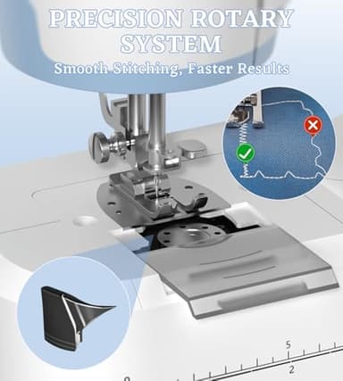 SEDNEE Sewing Machine for Beginners with 16 Built-in Stitches, Small Sewing Machine with Accessory Kit, 2-Speed, Foot Pedal & Storage Drawer, Portable Full-Feature Design for Home DIY (Blue) - Image 5