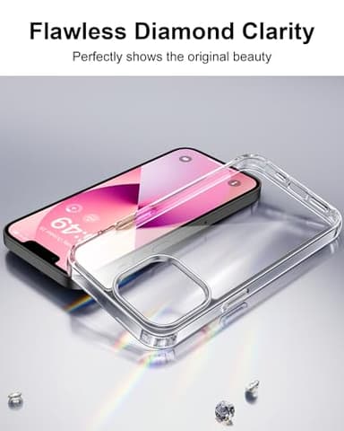 HOOMIL Case for iPhone 13 Mini 5.4-Inch, Non-Yellowing, Drop Protection, Anti-Scratch Transparent Hard Back Phone Cover - Crystal Clear - Image 3